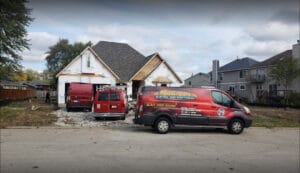 Maximum Tech Van in front of new Aurora home